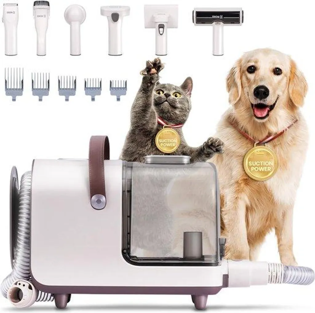 Aspirateur Toilettage Animaux 12000Pa - Kit Entretien 6 en 1 Complet