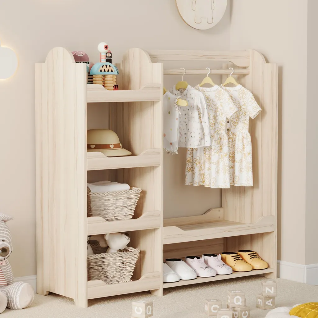 Mobili Camera Bambini Merax: Armadio in Legno 110x39x110 Natura