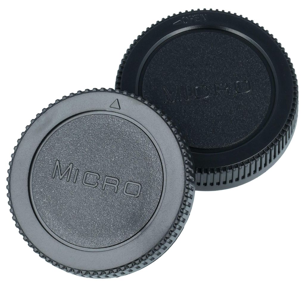 vhbw Objektivdeckel-Set kompatibel mit Panasonic Lumix DMC-G3, DMC-GF2, DMC-GH1, DMC-GH2, DMC-GF1, DMC-GF3 Kamera - Rück- und Gehäusedeckel Schwarz