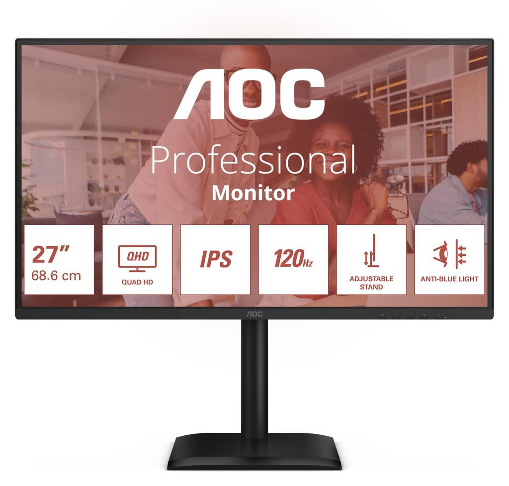 AOC Q27E4U Monitor 68.6cm (27") WQHD, IPS, 4ms, HDMI, Displayport