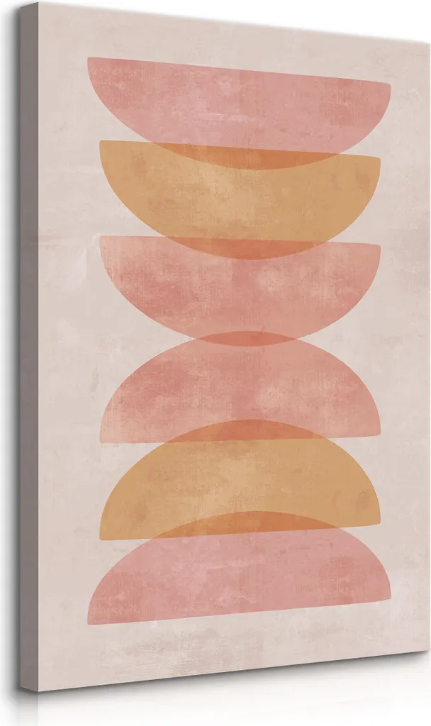 Muralo su tela rosa STONES acquerello minimalismo astrazione stile boho l. 70cm x h. 100cm