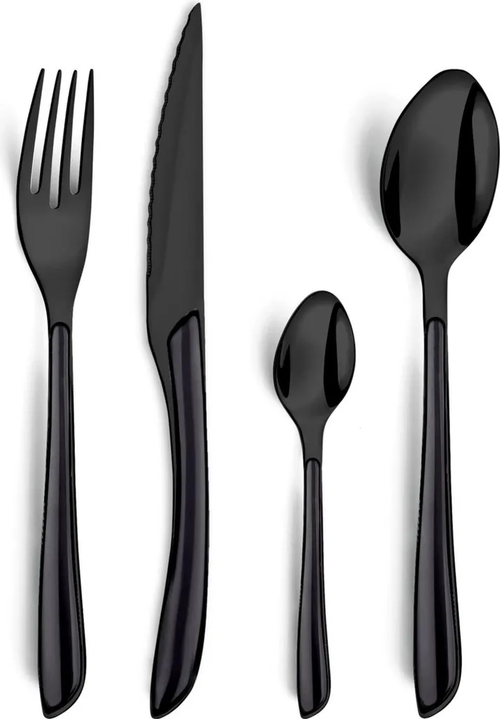 Ménagère Richardson Sheffield 16 pièces en acier chromé noir moderne