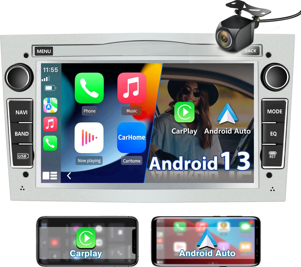 Carplay Für Opel Astra H Corsa C D Zafira 7”Android 13 Autoradio GPS Navi WIFI BT SWC USB DAB+ 2+64GB Mit KAM