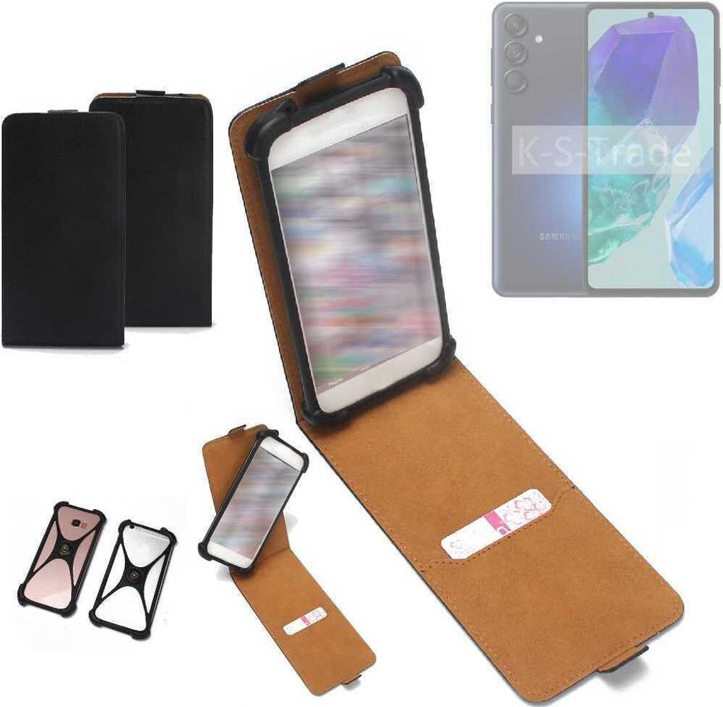 K-S-Trade Handyhülle Schutzhülle kompatibel mit Samsung Galaxy M55 5G Hülle Case Cover Flip Style Bumper schwarz 1x