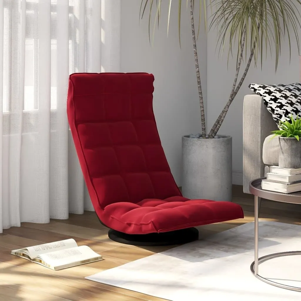 Sedia da Terra Girevole per Soggiorno e Gaming - Velluto Rosso