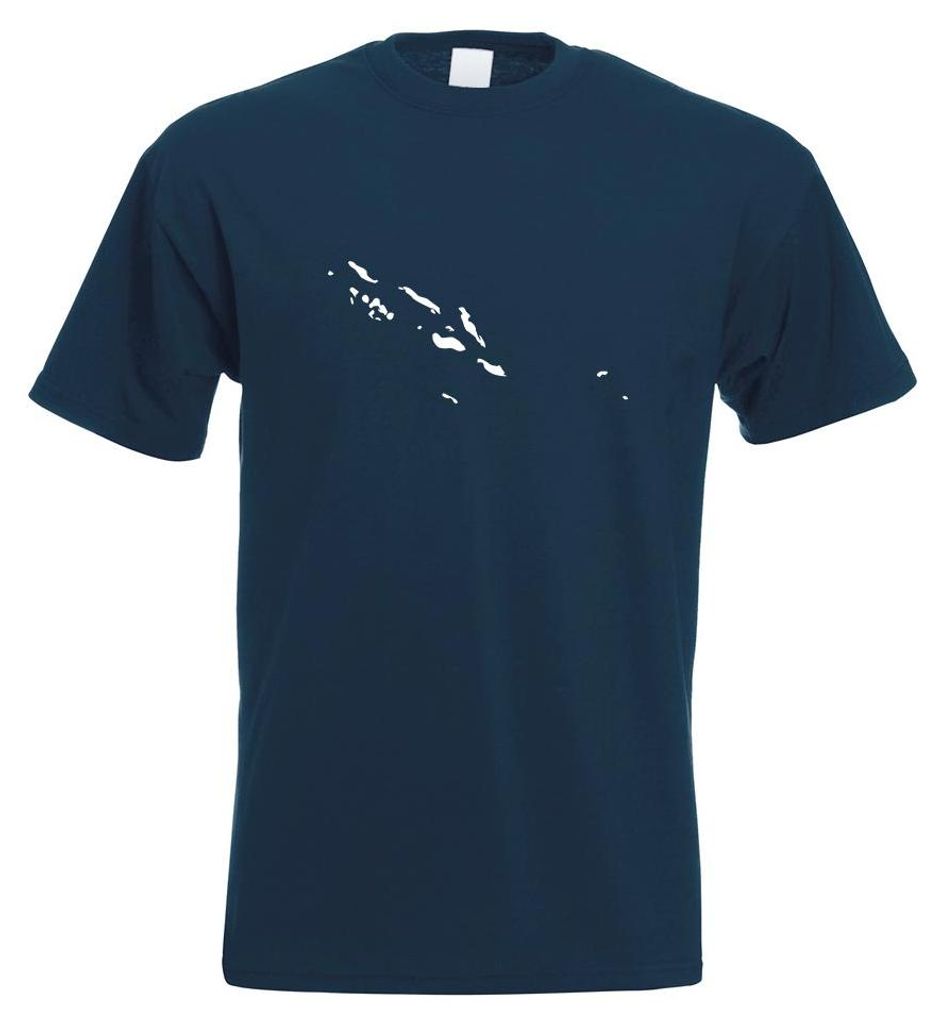 Kiwistar - T-Shirt - Navy - Salomonen Umriss Kontur Herren Funshirt Bedruckt Design Sprüche Spruch Motive - mit Motiv Bedruckt - Funshirt Design -...