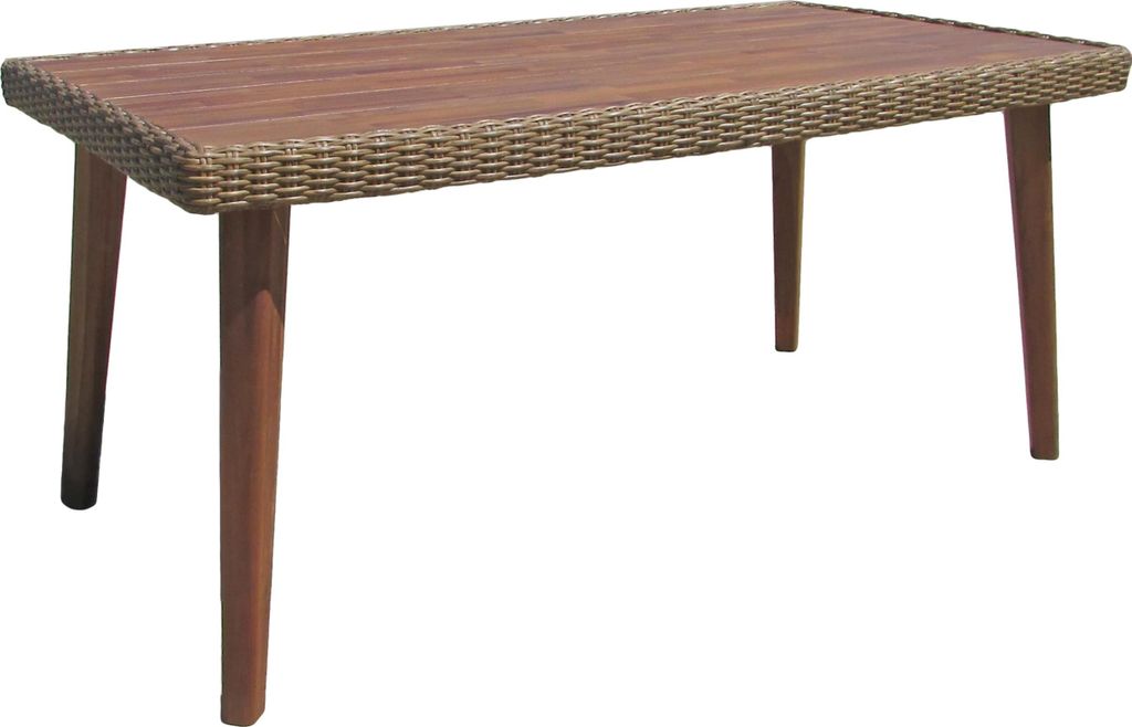 Gartentisch VENICE - Akazie, Cognac, 162x90x75cm | Terrassentisch Wetterfest Outdoor Tisch