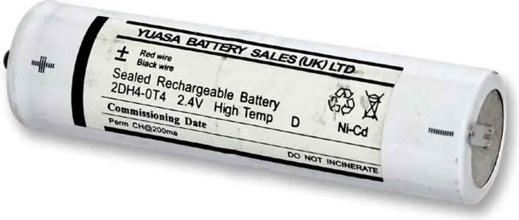 Bloc batterie Ni-Cd 2,4V 4Ah pour éclairage de sécurité et secours