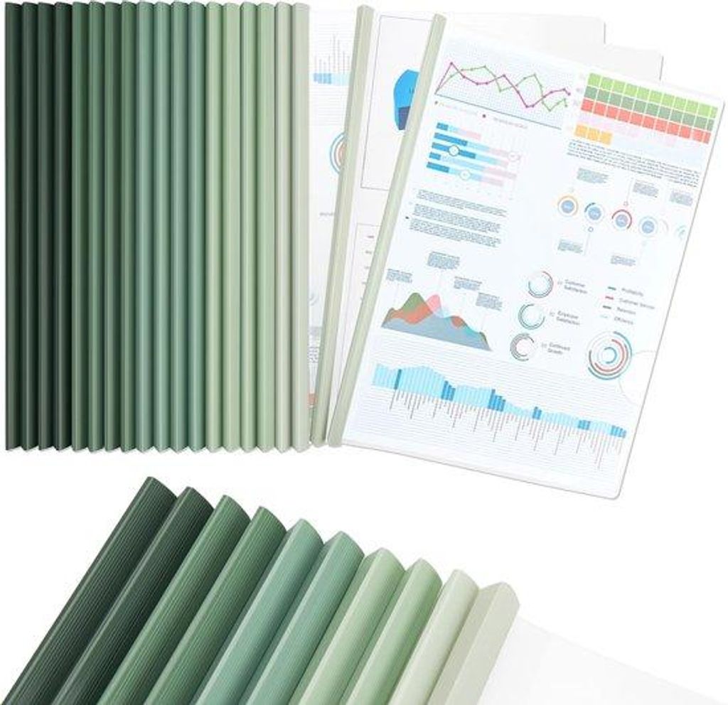 A4 Klemmap 20 Stück grün 10mm Breite für Büro