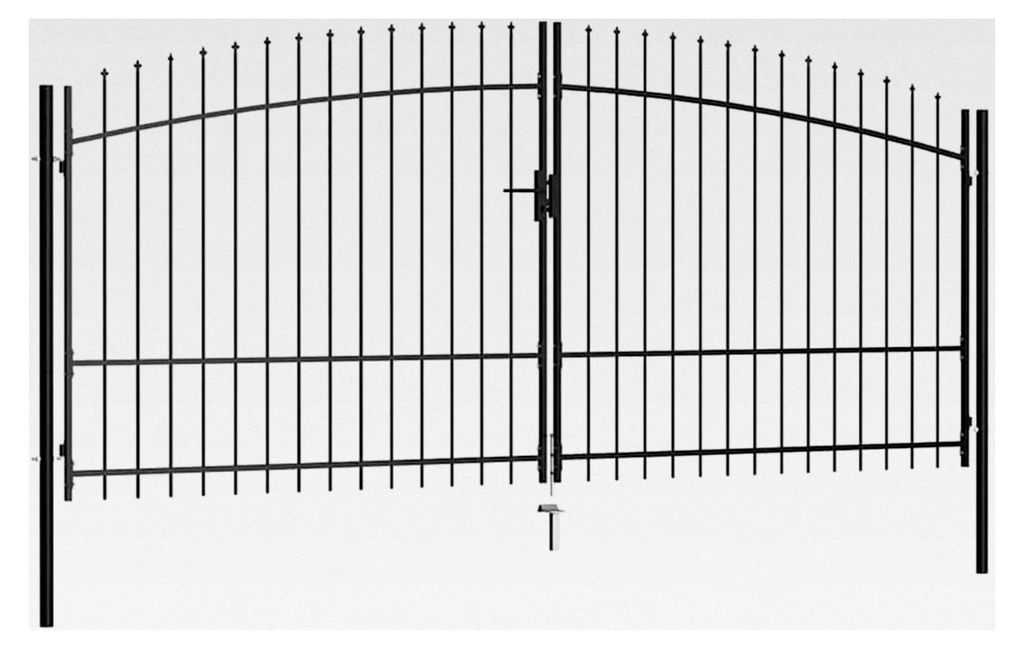 Doppelflügel-Gartentor mit Speerspitzen 400 x 225 cm