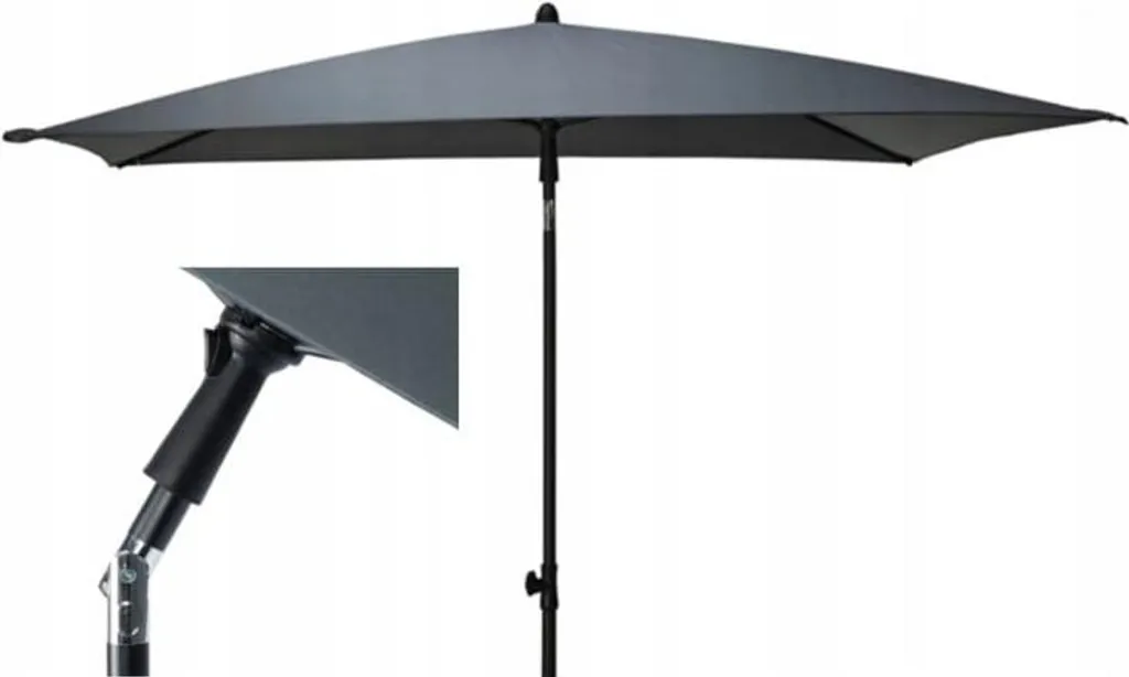 Parasol Terrasse Rectangulaire Gris pour Déjeuner à l'Ombre Fraîche
