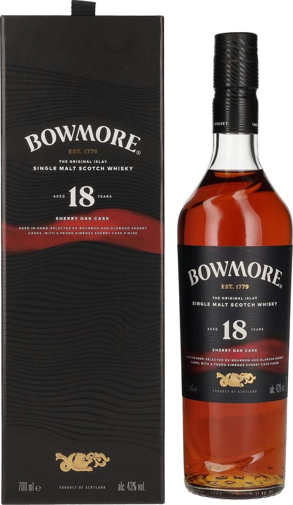 Bowmore 18 Years Sherry Oak + Box 700ml 43 % Vol.