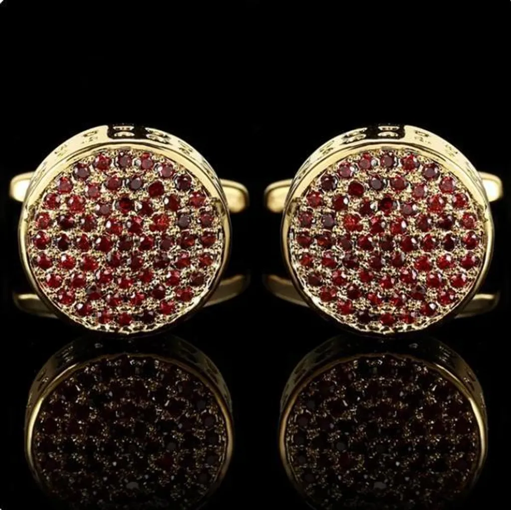 Paire de boutons de manchette de luxe avec cristaux pour cérémonie