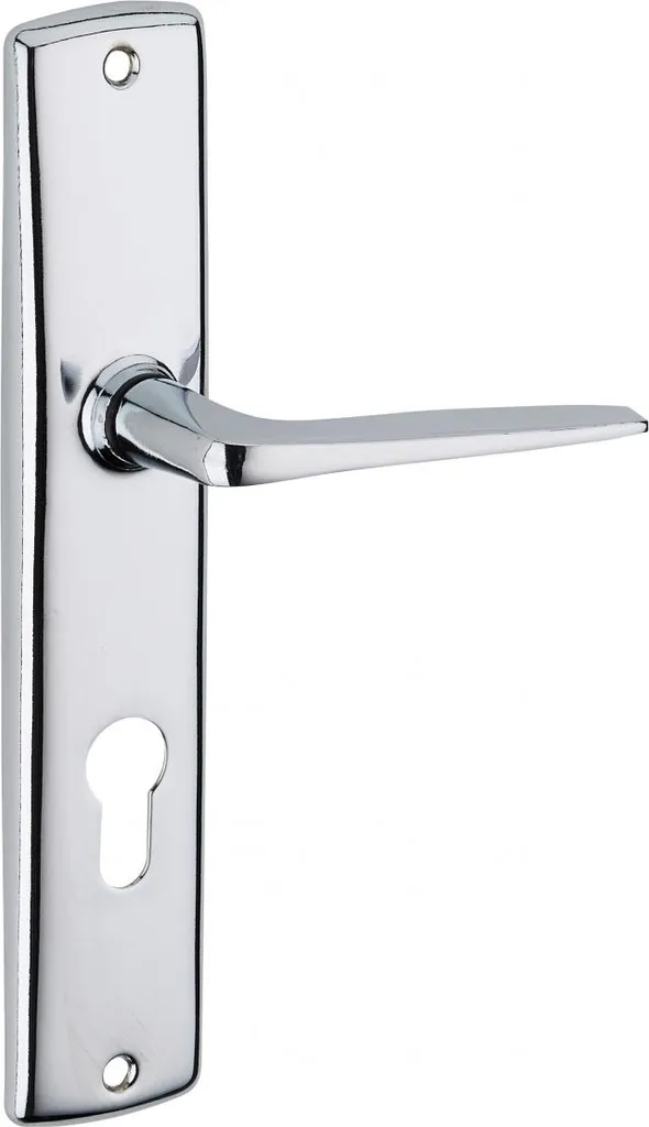 Ensemble de poignées de porte chromées Demeter pour cylindre 195mm