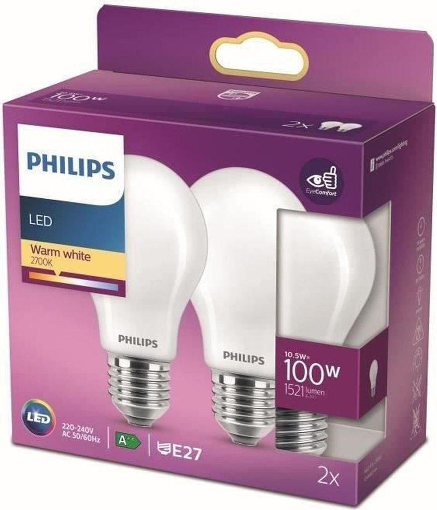 Philips 8718699763695, 10,5 W, 100 W, E27, 1521 lm, 15000 Obrázok produktu 