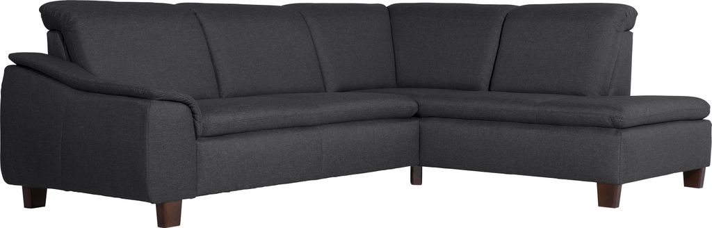 Max Winzer Sofa 2,5-Sitzer links mit Ecksofa rechts Aaron - Flachgewebe graphit - Maße: 247 x 187 x 82 cm
