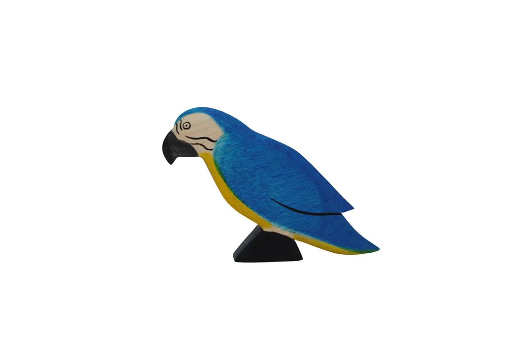 Holzwald - 5840 - Vögel, Papagei, Holz, Handarbeit, 6,2cm x 10cm x 2,5cm