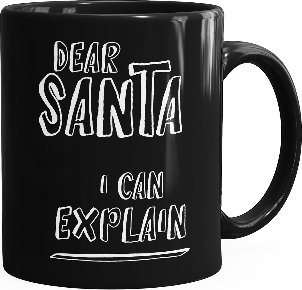 Weihnachts-Tasse Dear Santa I can explain Kaffee-Tasse Weihnachten Spruch lustig MoonWorks schwarz unisize