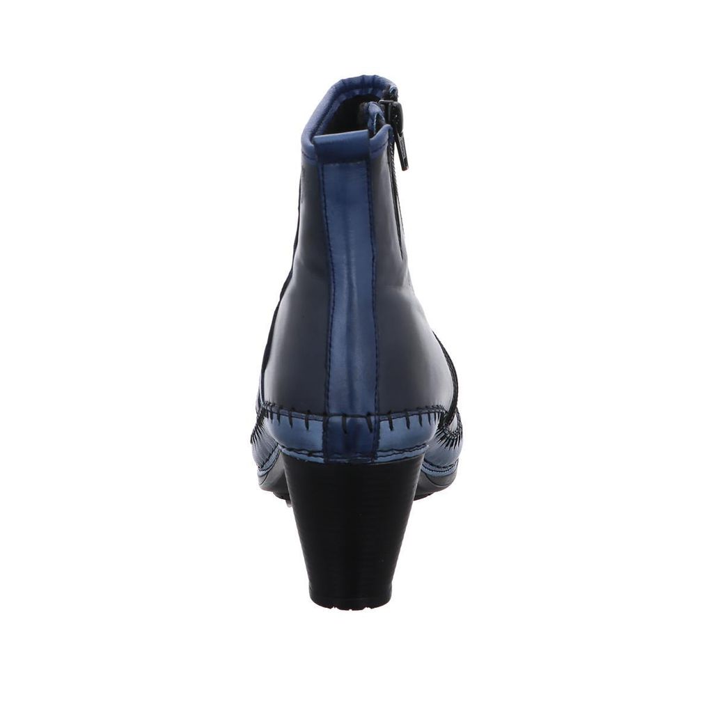 Gemini Damen Stiefelette Leder Blockabsatz herausnehmbare Innensohle 335352-02, Größe:42 EU, Farbe:Blau