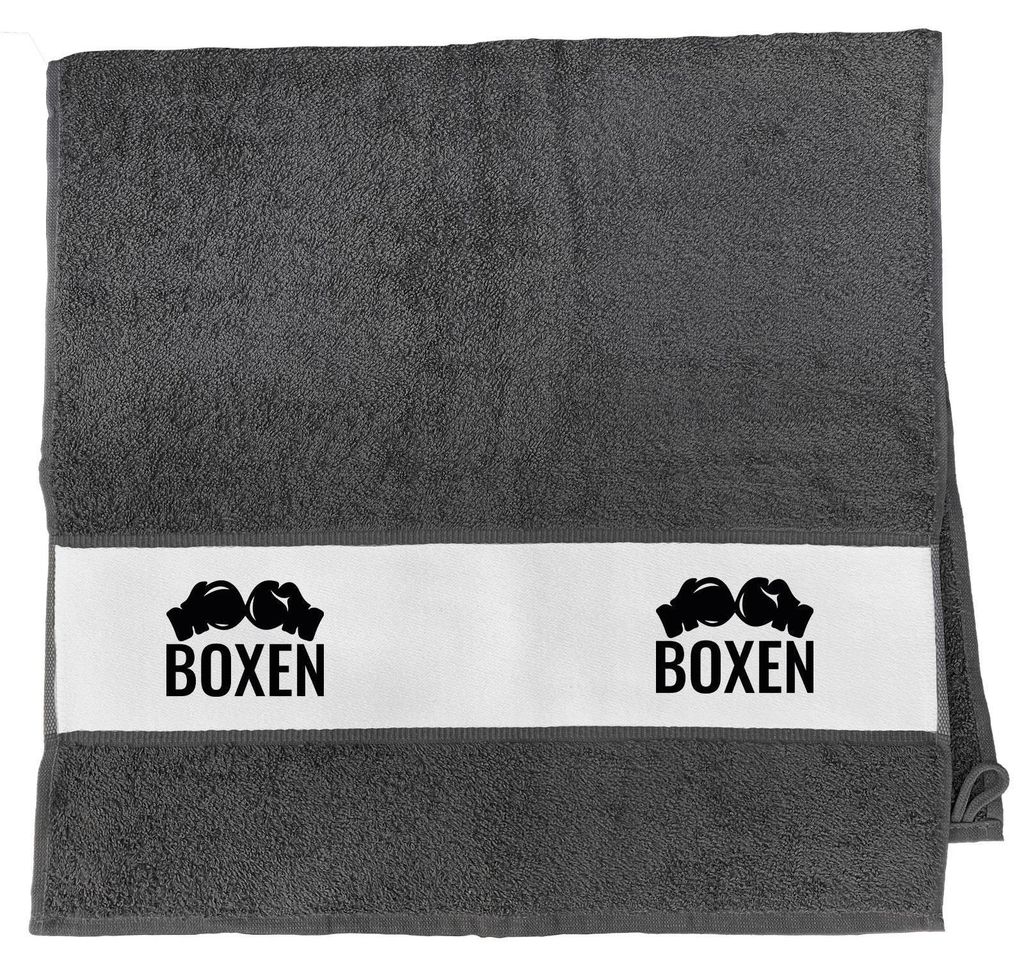 Huuraa Handtuch Boxen Boxhandschuhe 50x100cm Graphite Baumwolle Handtuch Geschenkidee