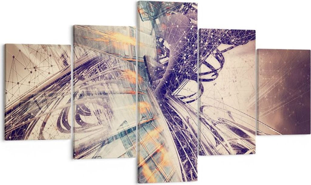 Bild auf Leinwand - Leinwandbild - Abstraktion modern - 125x70cm - Wand Bild - Wanddeko - Leinwanddruck - Bilder - Kunstdruck - Wanddekoration - Le...