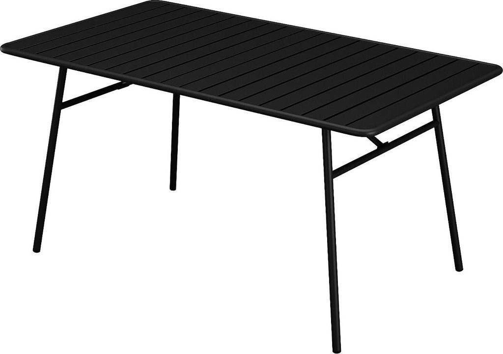 Gartentisch 160 cm lang aus Metall - Schwarz - MIRMANDE by MYLIA