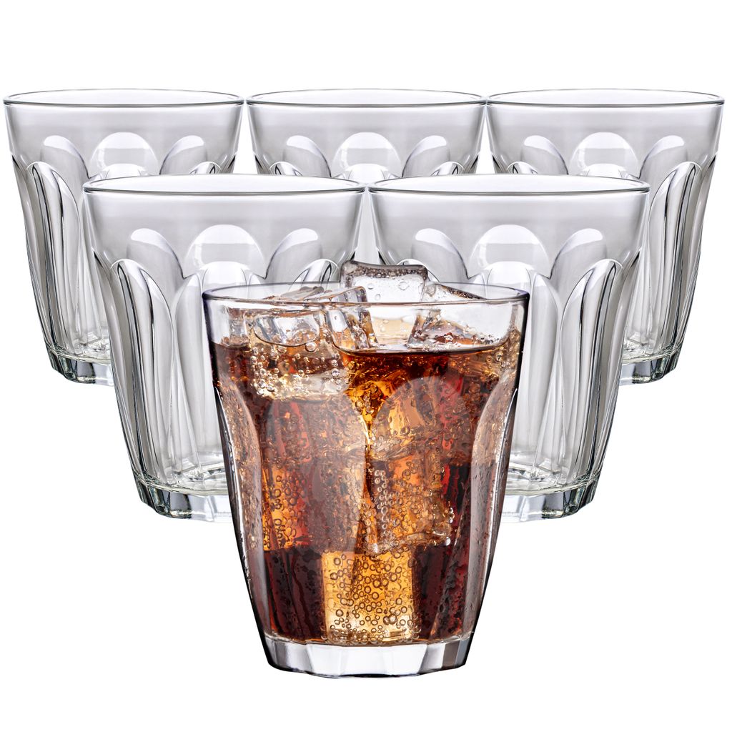 Wassergläser Stapelbar 200 ml, Cortado Gläser Set 6 teilig, Trinkgläser ideal für Wasser, Saft, Coctails, Milch, Kaffee