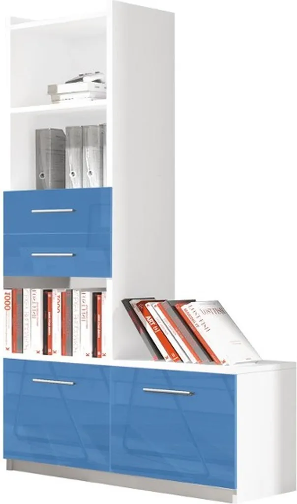 Armoire Bibliothèque Bleue pour Chambre d'Adolescent avec Étagères 1pc