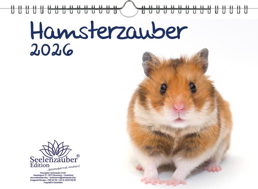 Hamsterzauber DIN A4 Kalender für 2026 Hamster - Seelenzauber