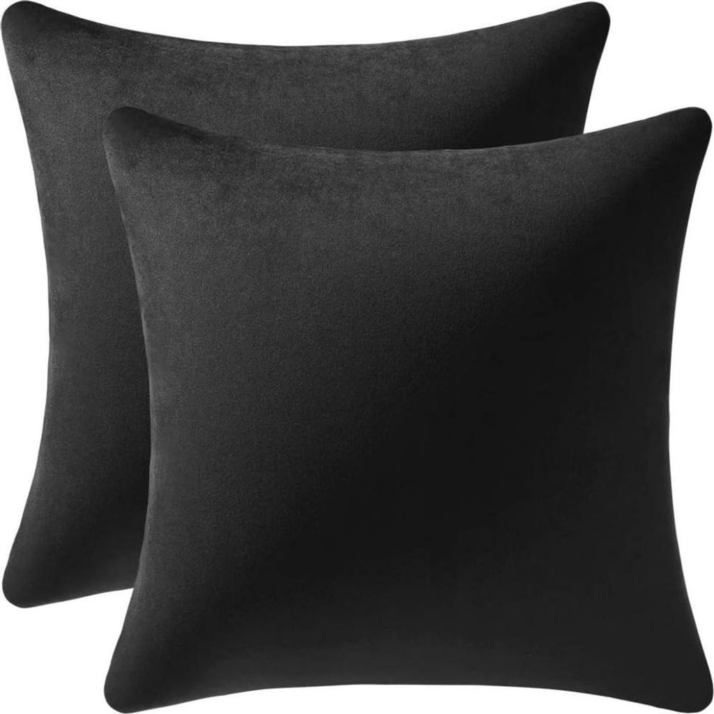 Dekorative Kissenbezüge 40x40cm Schwarz: 2er-Pack kuschelweiche quadratische Kissenbezüge für Landhausstil