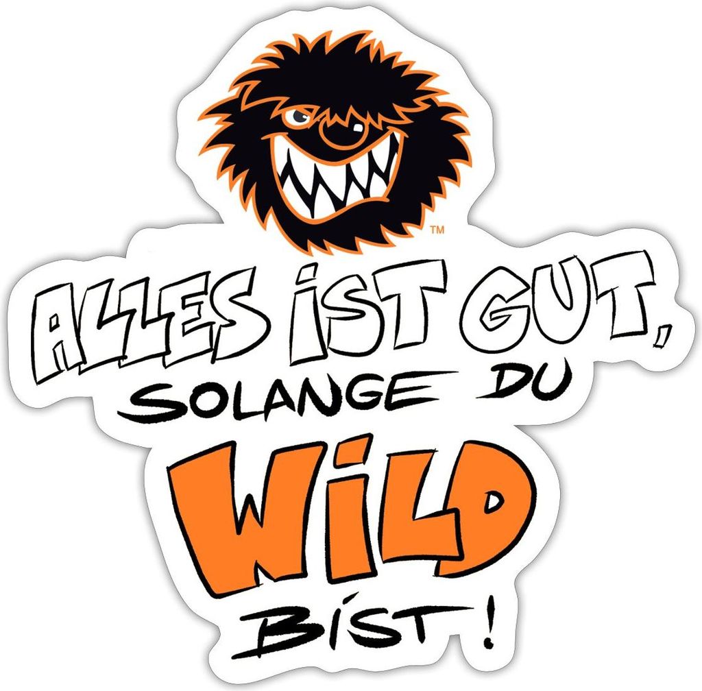 Spreadshirt Die Wilden Kerle Wild Spruch mit Logo Sticker Aufkleber, 10 x 10 cm, Mattweiß