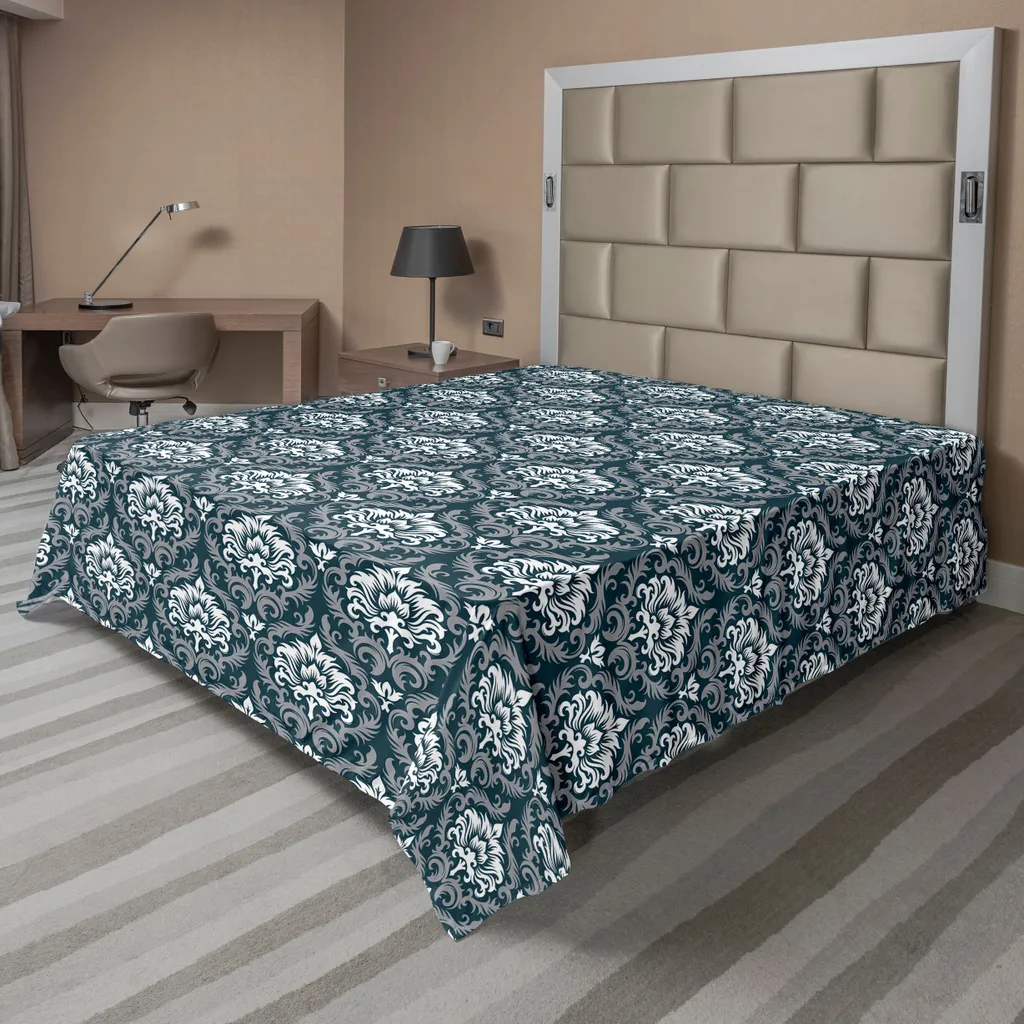 Lenzuolo Matrimoniale ABAKUHAUS 275x260 Grigio | Comfort Floreale