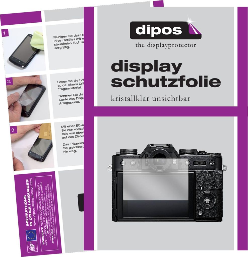 6x Schutzfolie für Fujifilm X-T20 klar Displayschutzfolie Folie Display Schutz dipos