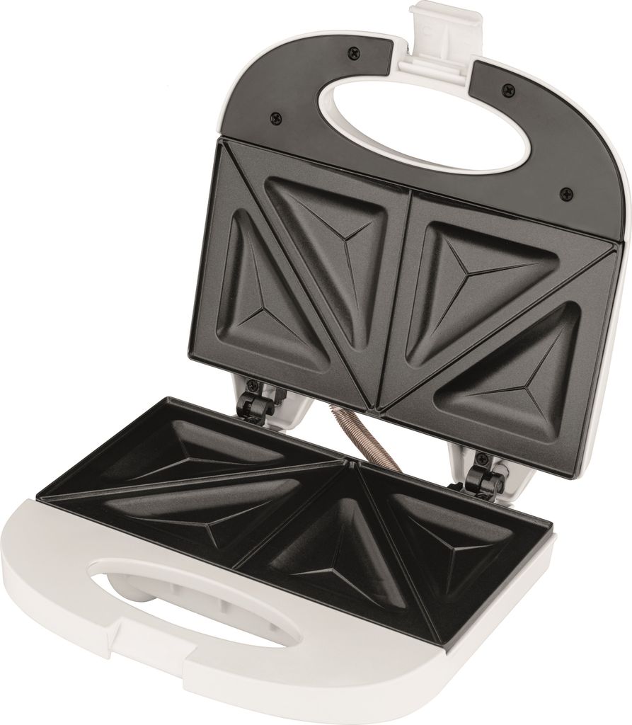 ECG S 3271 | Sandwichmaker | 4 dreieckigen Sandwiches | Kabelspeicher | 750 W | Weiss |