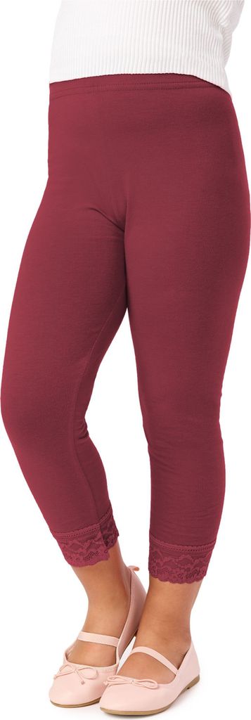 Merry Style Mädchen 3/4 Leggings MS10-293(Weinrot,122 cm).