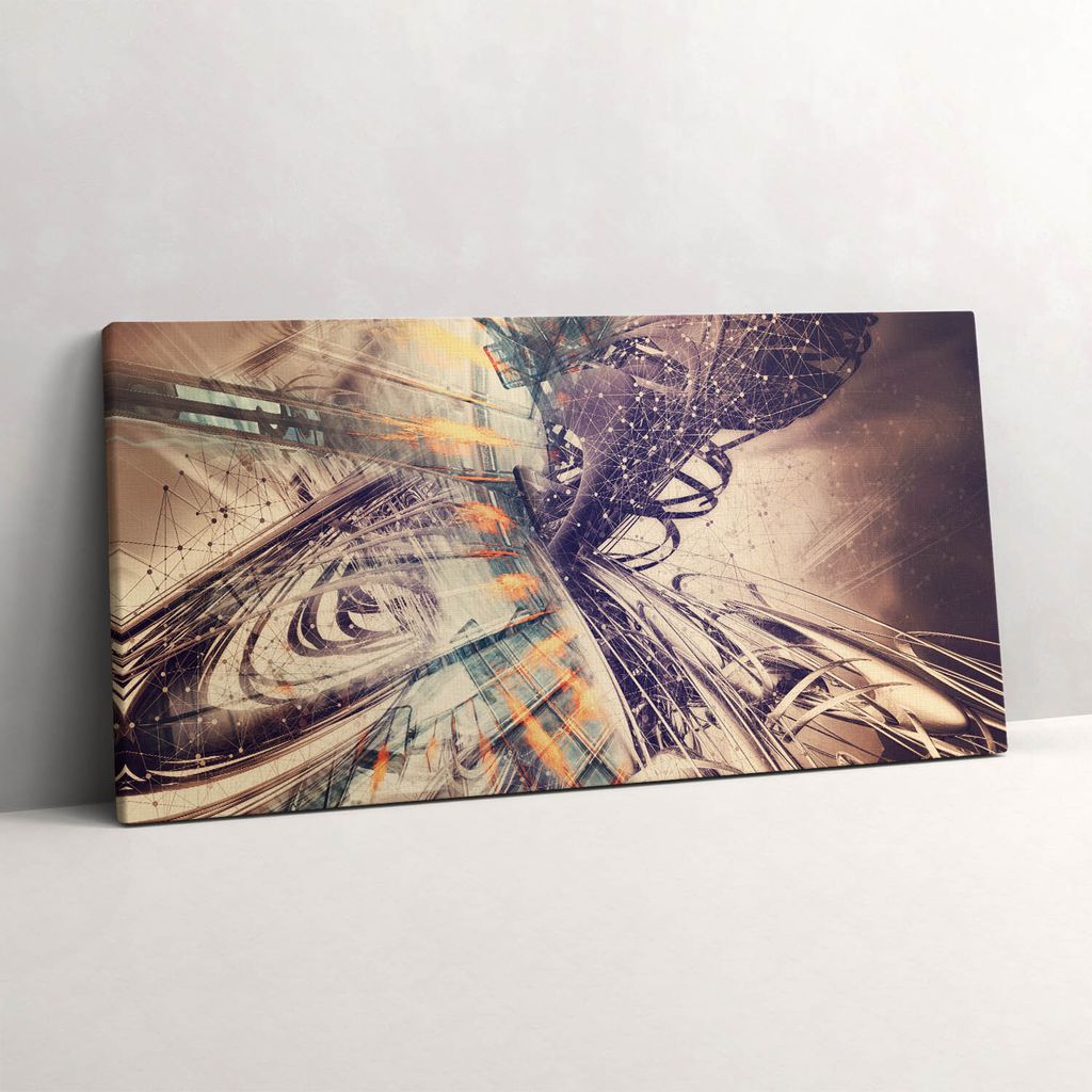 Abstrakter Mechanismus – Leinwandbild Wandbild – 140x70 cm – Leinwandbilder – Wandbilder – Schlafzimmer – Flur