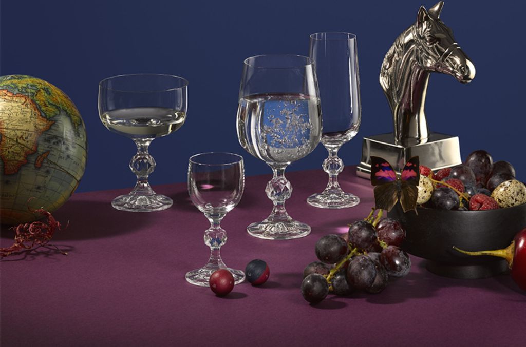 Sektgläser Weingläser Likörgläser Cognacglas Kristallgläser klar Claudia Celebration Set 24-teilig Bohemia Crystalex