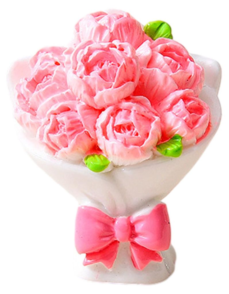Miniatur-Puppenhaus-Blumenstrauß-Accessoires, Mini-Kunstharz-Rosen, Tulpen, Sonnenblumen, Lilien, Blumenfiguren für DIY-Garten-Bonsai-Mikrolandsc...