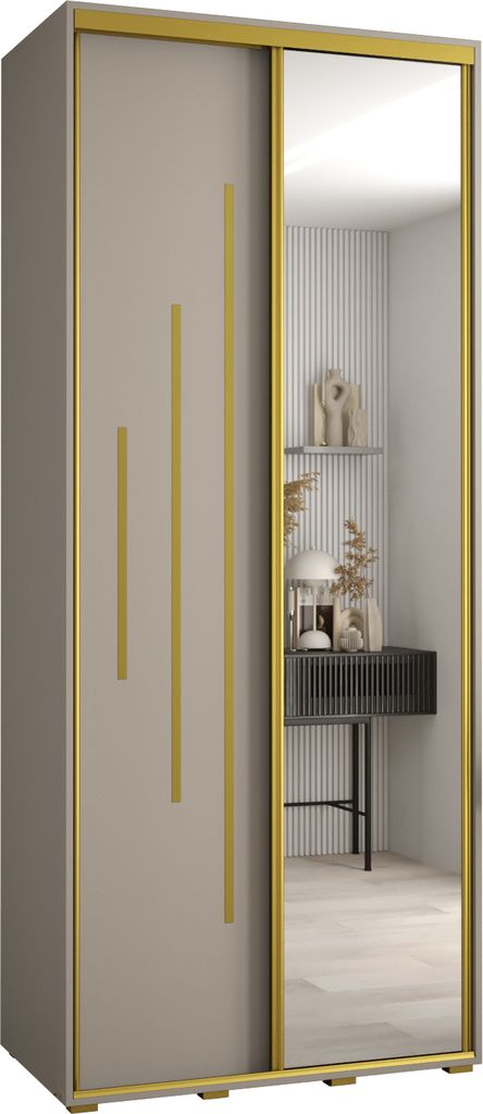 Kryspol Dakota 13 Schrank, zwei Türen - 235,2x100x60cm - Kaschmir Gold