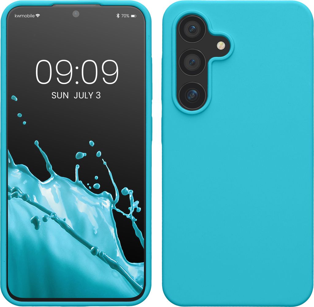 kwmobile Hülle kompatibel mit Samsung Galaxy S24 Hülle - Silikon Handy Case - Handyhülle für Samsung S24 weiche Oberfläche - kabelloses Laden ...