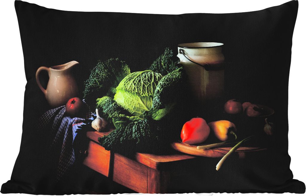 MuchoWow Outdoor Kissen - Stilleben - Gemüse - Farben - 60x40 cm - Wetterfest - Lounge Kissen - Zierkissen - Kissen für Innenräume