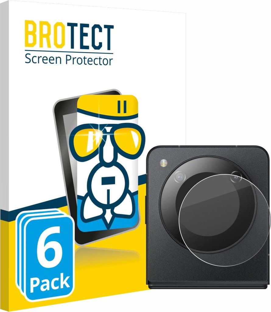 6x BROTECT Schutzglas für Nubia Flip 5G (NUR Kamera) Schutzfolie Panzer Folie Glas Display Schutz klar