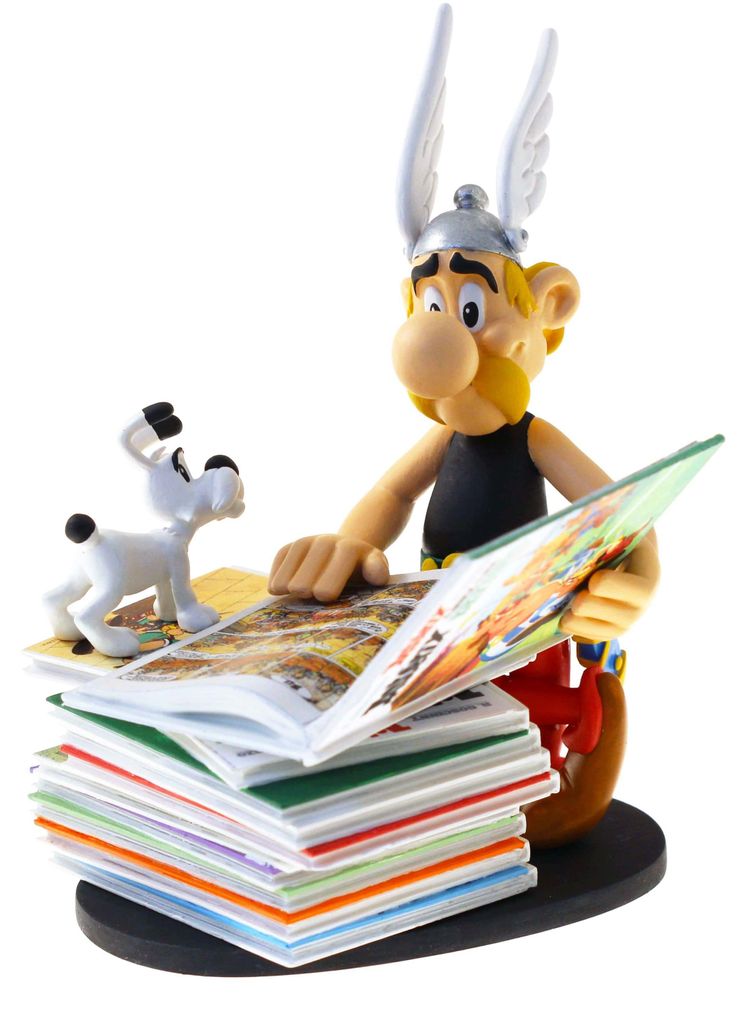 Asterix & Obelix - Asterix siede su una pila di libri - Immagine del prodotto 