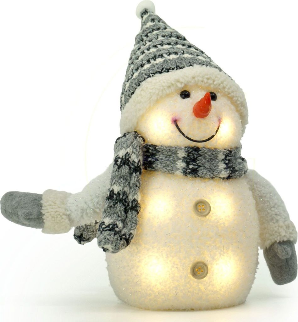 Schneemann LED Figur 20 cm Deko mit Beleuchtung Produktbild 