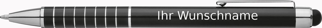 Touchpen Kugelschreiber mit Gravur / aus Metall / Farbe: schwarz