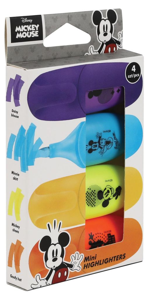 Surligneur Disney Fashion Mickey Mouse mini, 4 couleurs - Image du produit 