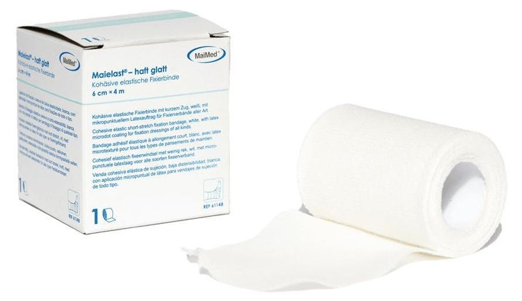 Maielast-haft glatt 6cmx4m Elastische Fixierbinde haft, 1 St./Box | Box (1 Stück)