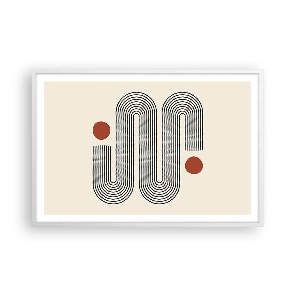 Gerahmtes Poster - Weißer Rahmen - Minimalistisch Modern Abstraktion - 91,5x61 cm - Wand Bild - Wanddeko - Wandbilder - Kunstposter - Wandposter -...