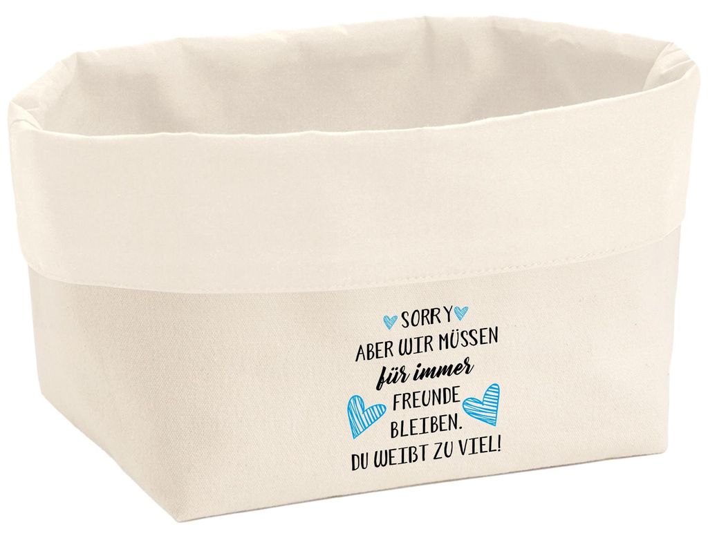 Huuraa Organizer Müssen für immer Freunde bleiben. Du weißt zu viel. 3 Liter Medium Canvas Baumwolle Utensilo Geschenkidee