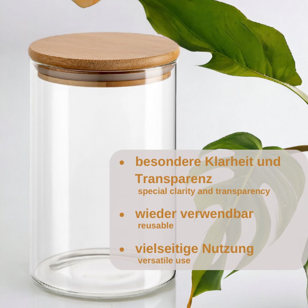 SILBERTHAL Vorratsdosen Glas mit Deckel - Vorratsgläser für luftdichte &  auslaufsichere Aufbewahrung in der Küche (1000 ml)